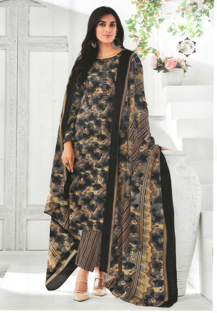 Ladyline Ethnic Cotton Printed Salwar Kameez - Cambric Kurta, Soft Cotton Dupatta and Pants - Ethnic Casual Salwar Suit Set