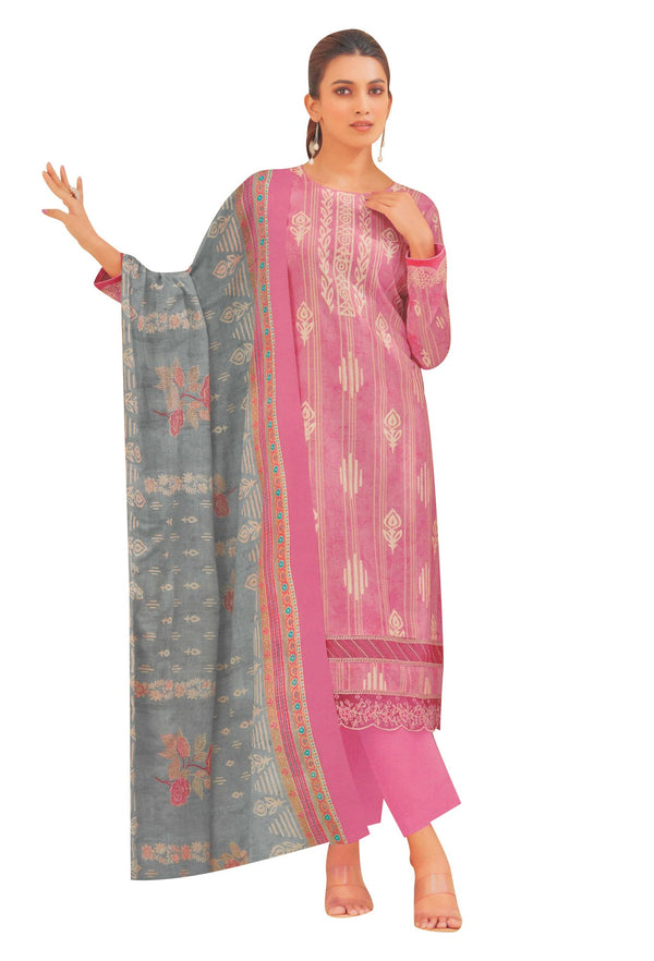 Ladyline Cotton Printed Cutwork Embroidered Salwar Kameez for Women | Pants, Cotton Dupatta