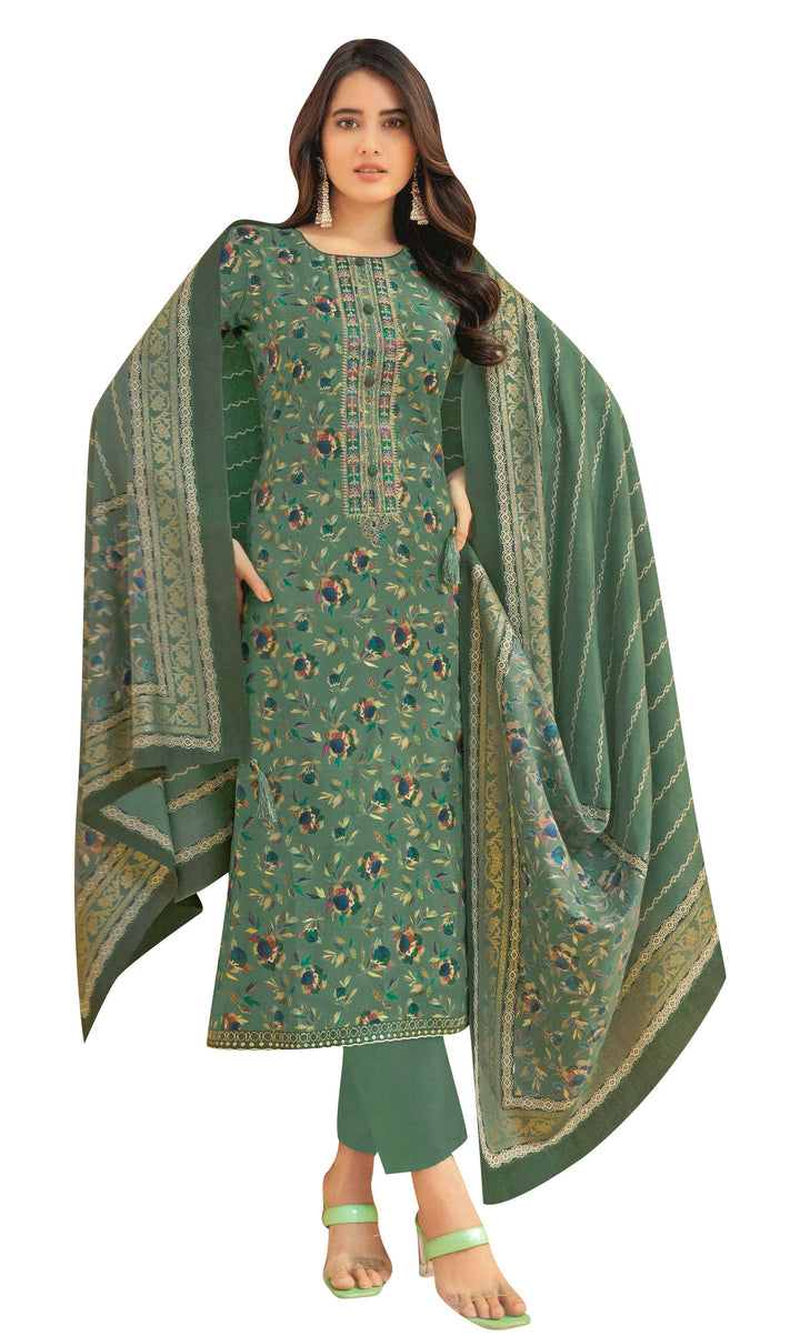 Ladyline Modal Silk Printed Embroidered Salwar Kameez Indian Bollywood Pakistani Dress