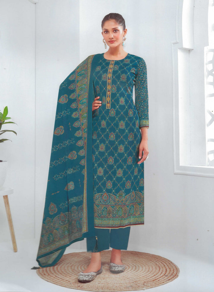 Ladyline Modal Silk Printed Embroidered Salwar Kameez Indian Bollywood Pakistani Dress