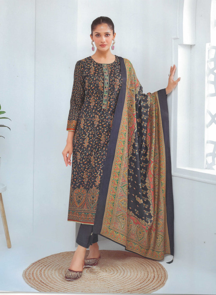 Ladyline Modal Silk Printed Embroidered Salwar Kameez Indian Bollywood Pakistani Dress