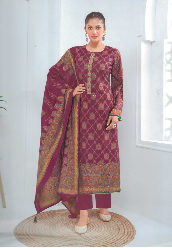 Ladyline Modal Silk Printed Embroidered Salwar Kameez Indian Bollywood Pakistani Dress