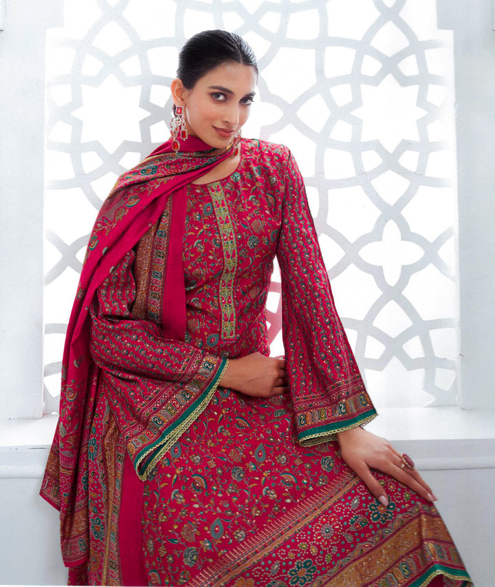 Ladyline Modal Silk Printed Embroidered Salwar Kameez Indian Bollywood Pakistani Dress