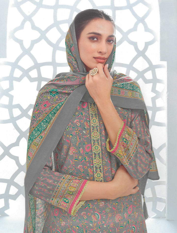Ladyline Modal Silk Printed Embroidered Salwar Kameez Indian Bollywood Pakistani Dress
