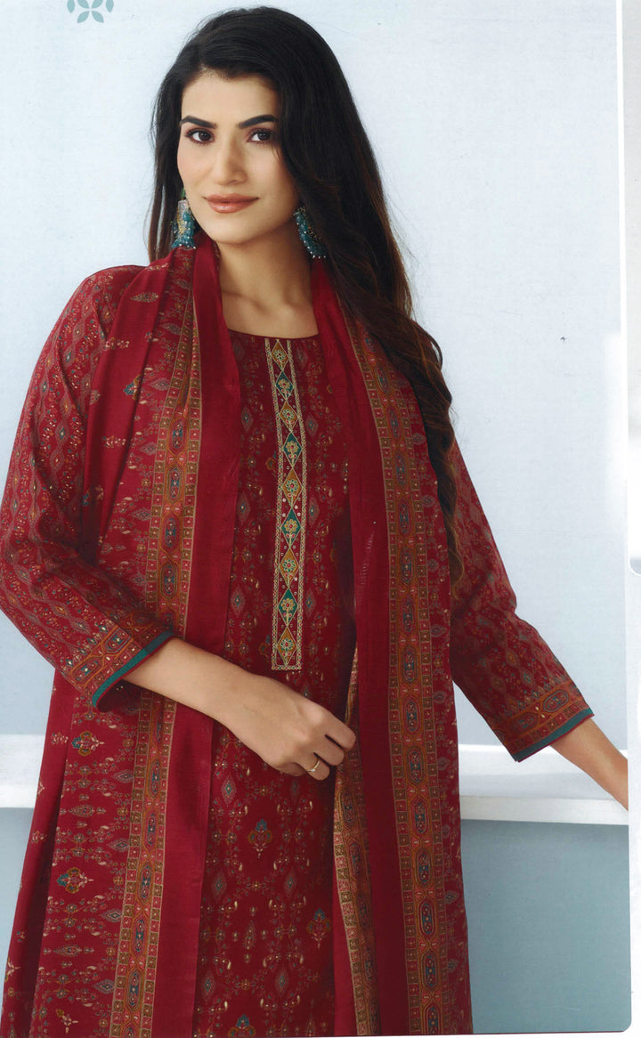 Ladyline Modal Silk Printed Embroidered Salwar Kameez Indian Bollywood Pakistani Dress