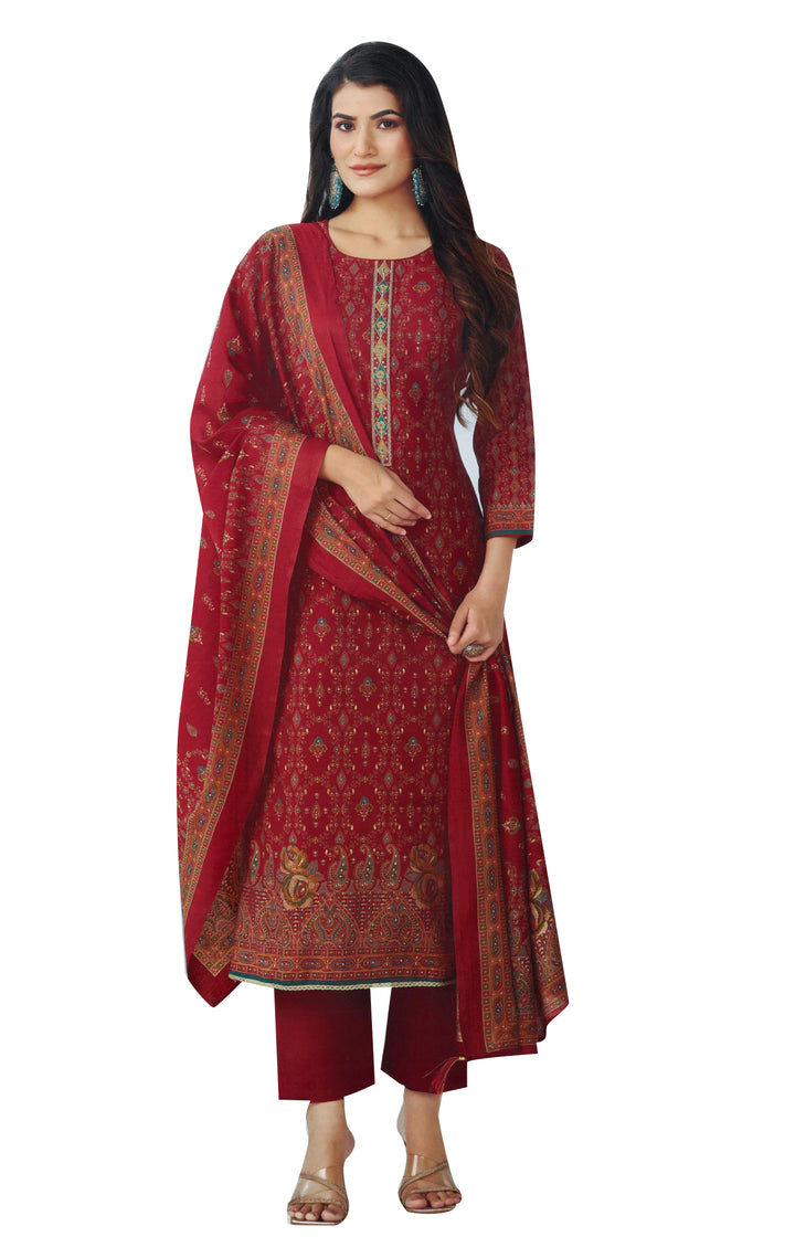 Ladyline Modal Silk Printed Embroidered Salwar Kameez Indian Bollywood Pakistani Dress