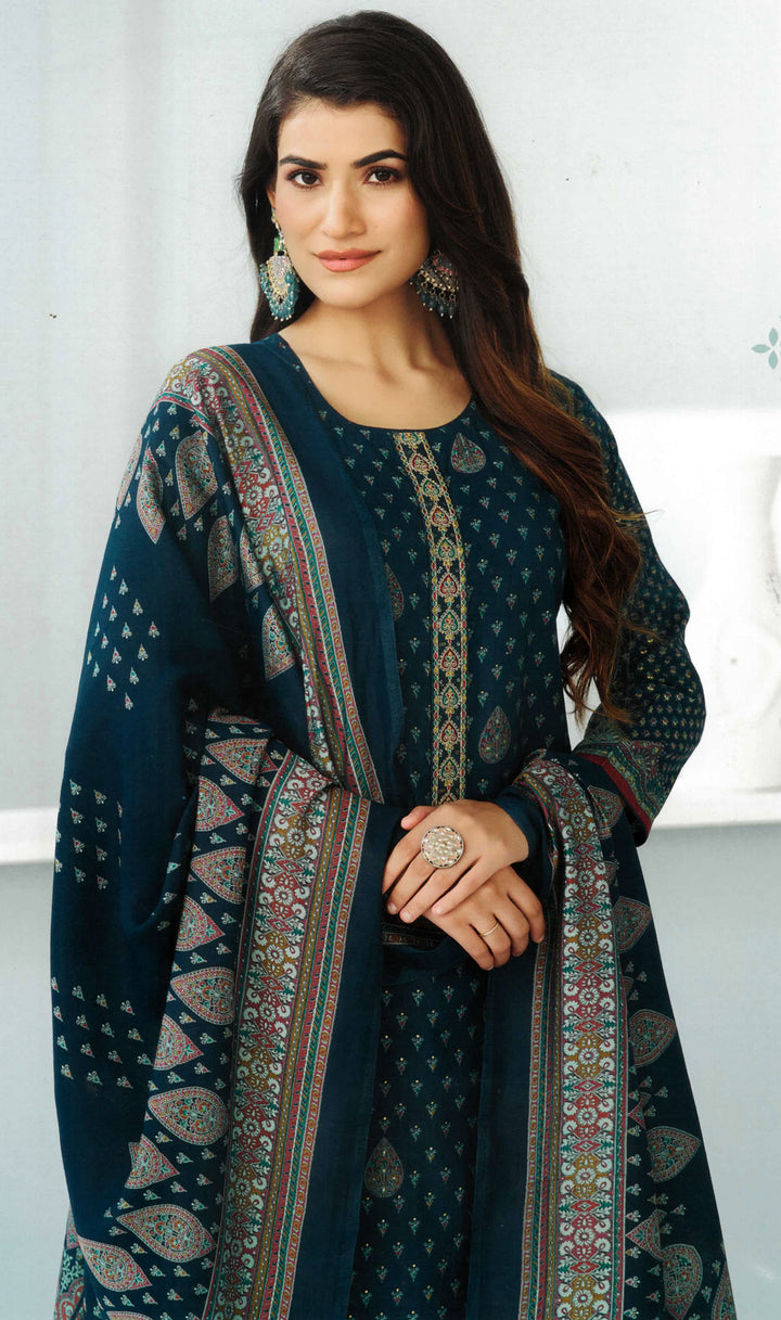 Ladyline Modal Silk Printed Embroidered Salwar Kameez Indian Bollywood Pakistani Dress