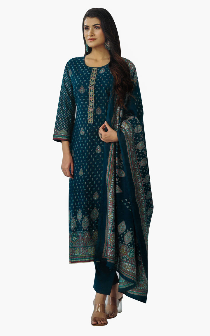 Ladyline Modal Silk Printed Embroidered Salwar Kameez Indian Bollywood Pakistani Dress
