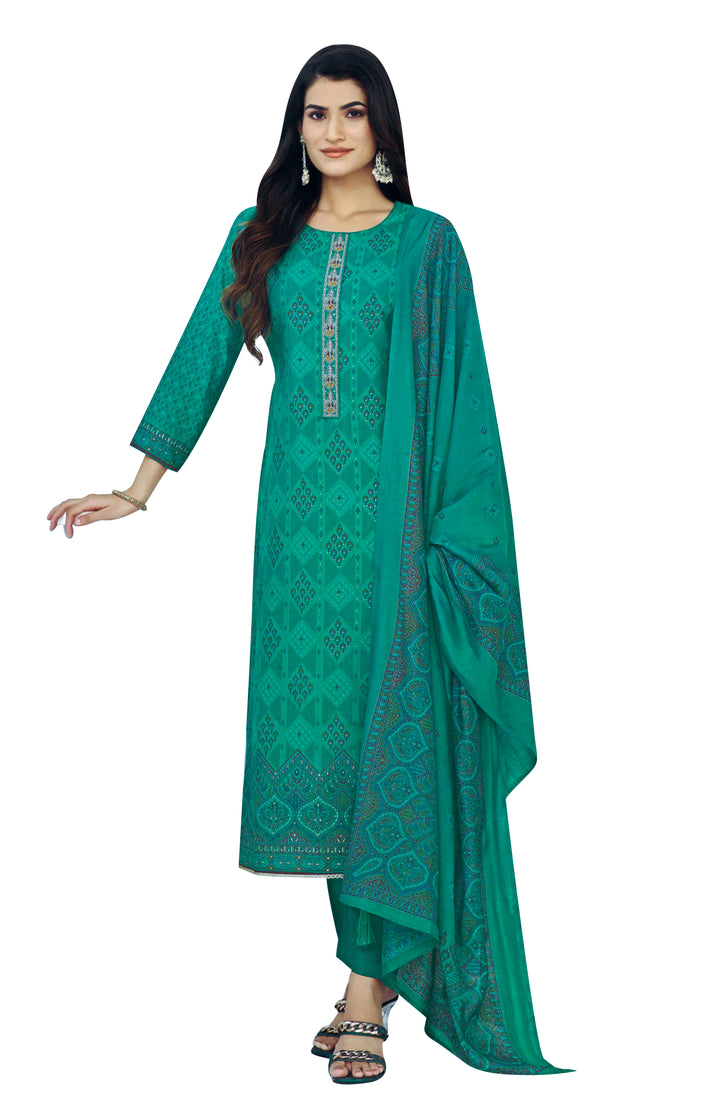 Ladyline Modal Silk Printed Embroidered Salwar Kameez Indian Bollywood Pakistani Dress