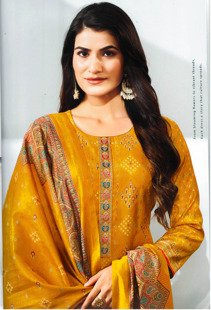 Ladyline Modal Silk Printed Embroidered Salwar Kameez Indian Bollywood Pakistani Dress
