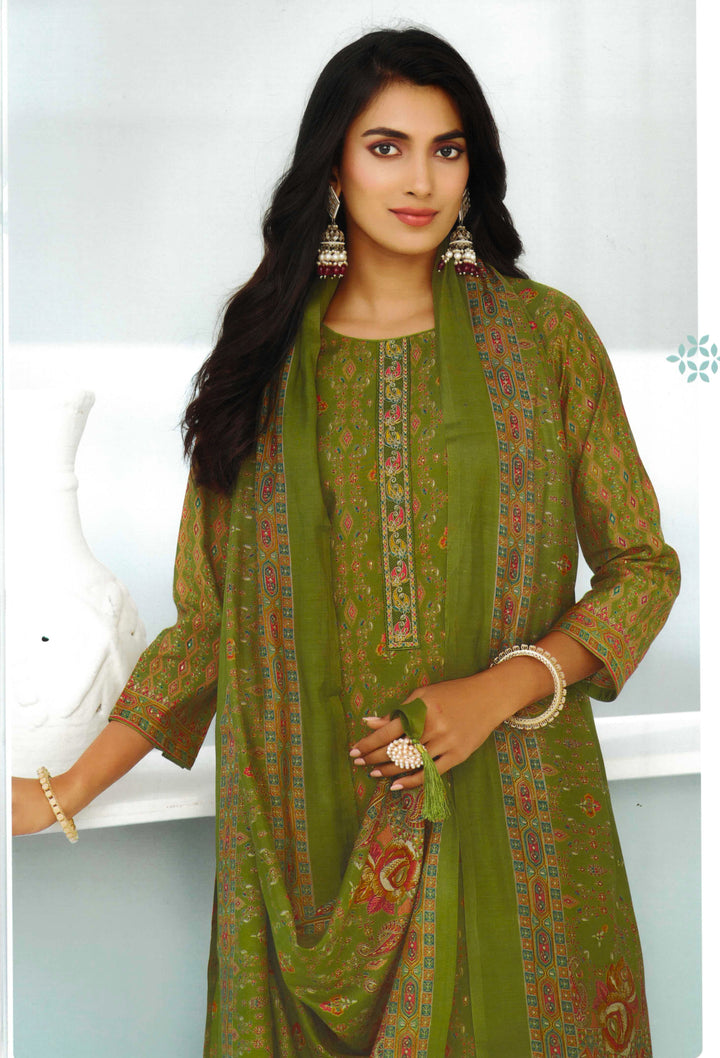 Ladyline Modal Silk Printed Embroidered Salwar Kameez Indian Bollywood Pakistani Dress