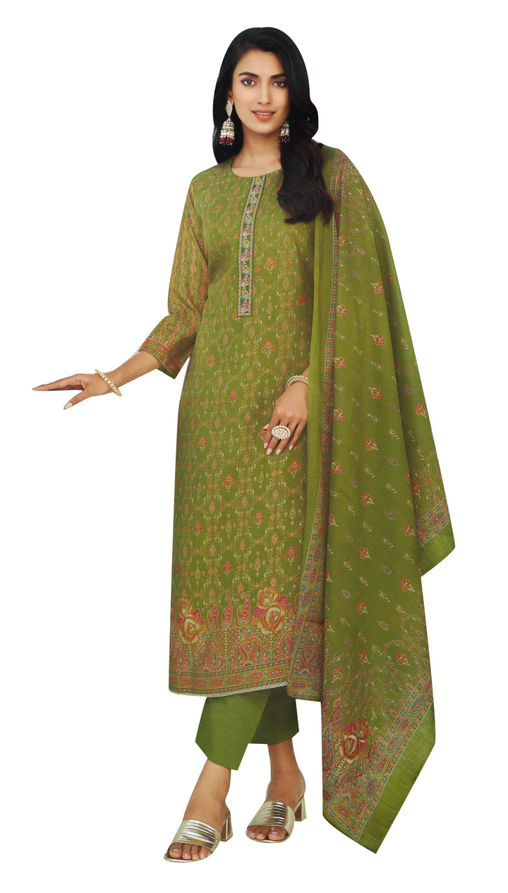 Ladyline Modal Silk Printed Embroidered Salwar Kameez Indian Bollywood Pakistani Dress