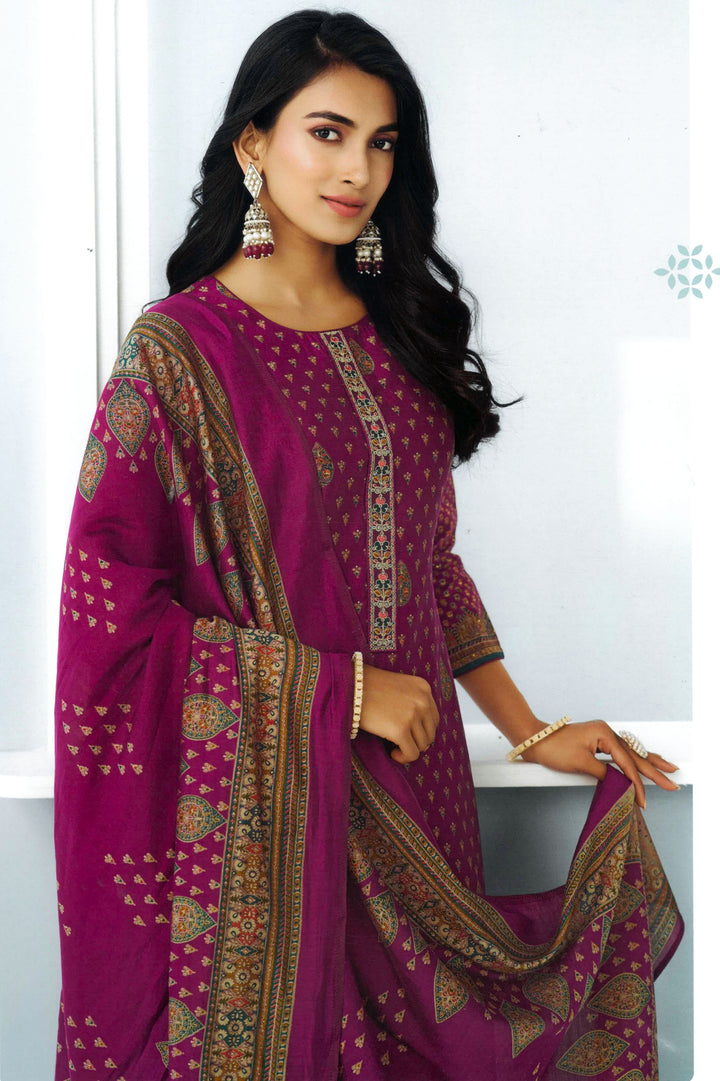 Ladyline Modal Silk Printed Embroidered Salwar Kameez Indian Bollywood Pakistani Dress