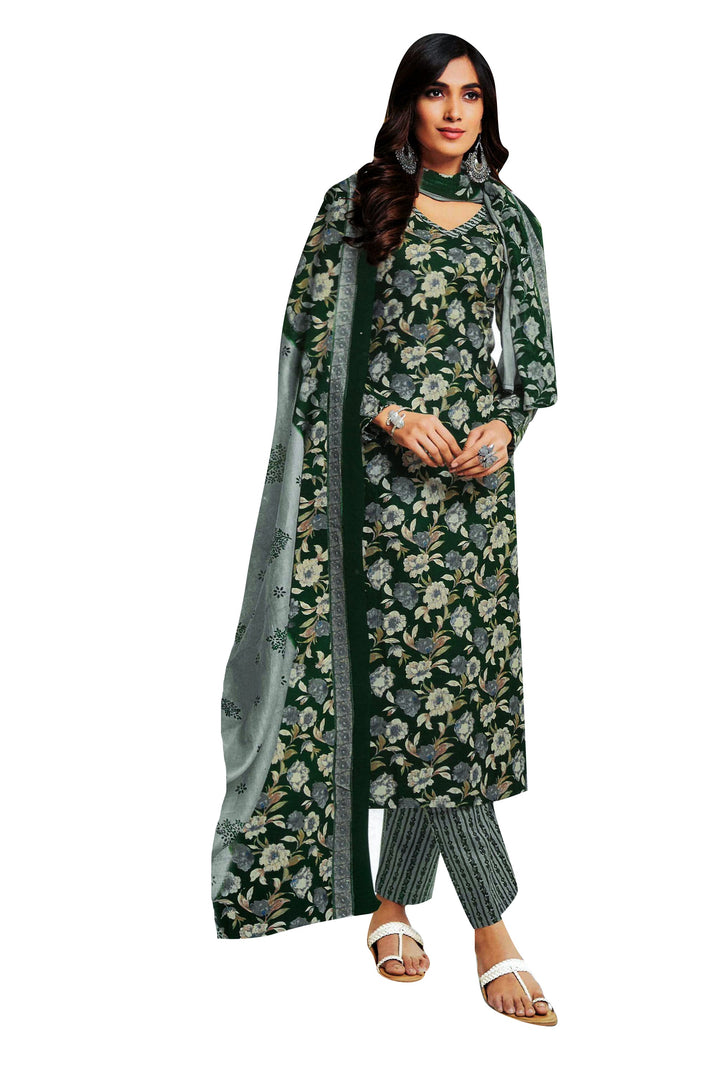 Ladyline 100% Cotton Cool Printed Salwar Kameez with Pants and Lawn Dupatta