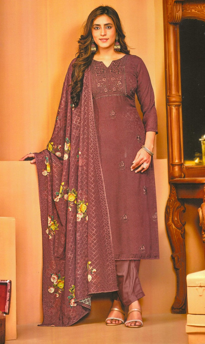 Ladyline Partywear Shimmer Georgette Salwar Kameez | Chikan Embroidered Printed Dupatta