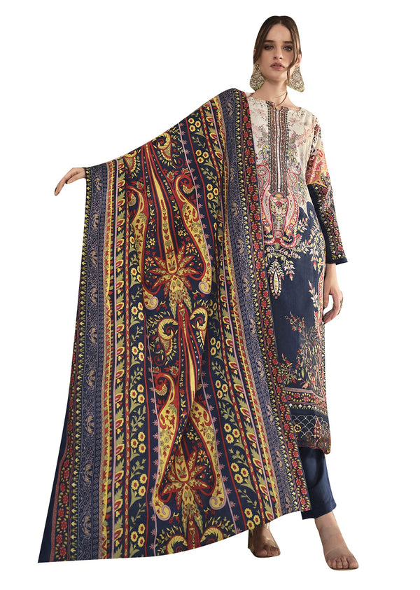 Ladyline Casual Printed Salwar Kameez in Cotton with Lace Work | Lawn Dupatta (CPESK ZGL860)