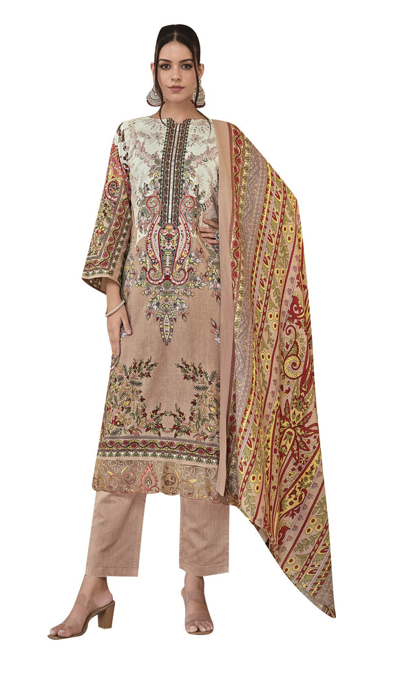 Ladyline Casual Printed Salwar Kameez in Cotton with Lace Work | Lawn Dupatta (CPESK ZGL860)