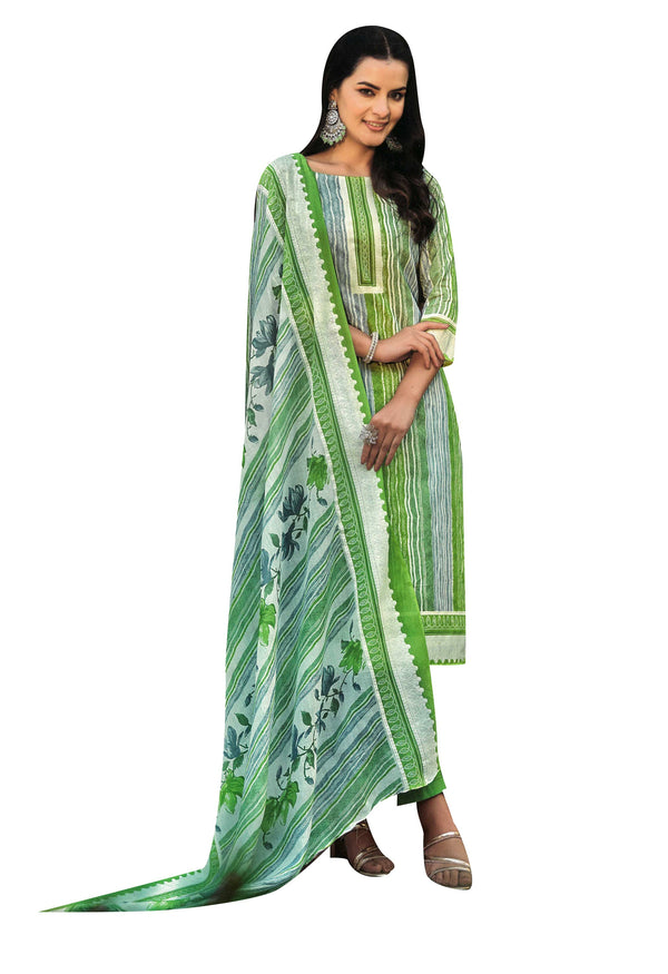 Ladyline Casual 100% Cotton Printed Salwar Kameez Suit | Lawn Cotton Dupatta (CPSK ZLK720)