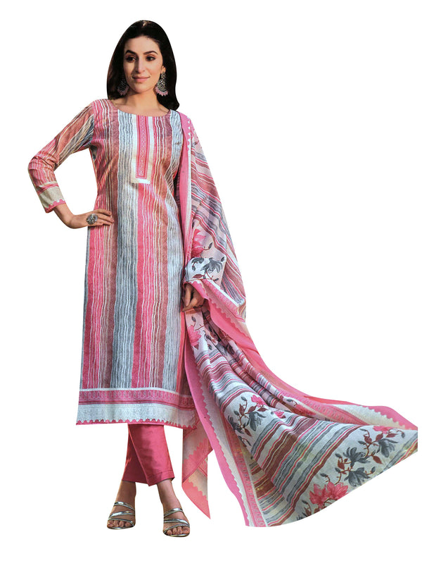 Ladyline Casual 100% Cotton Printed Salwar Kameez Suit | Lawn Cotton Dupatta (CPSK ZLK720)