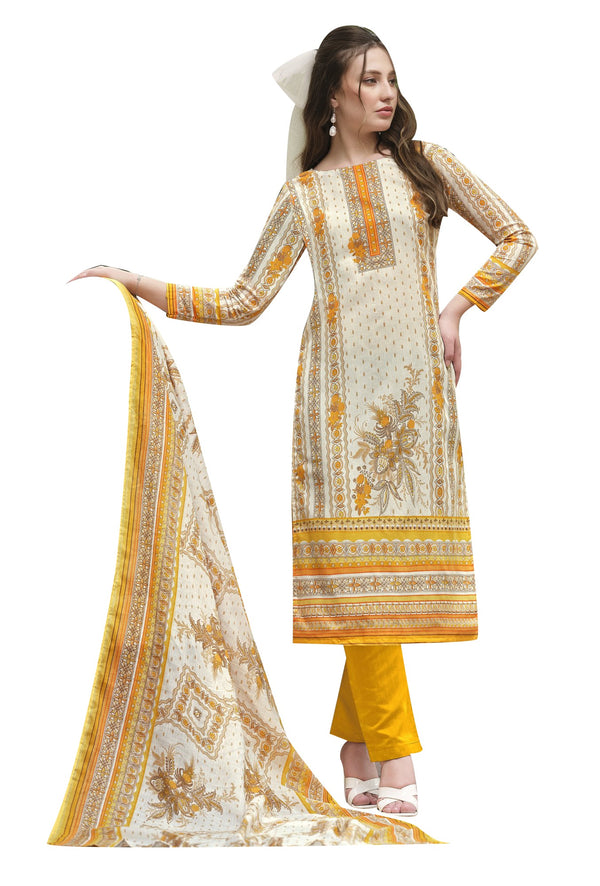 Ladyline Casual Women's Cotton Salwar Kameez - Designer Printed with Cotton Print Dupatta