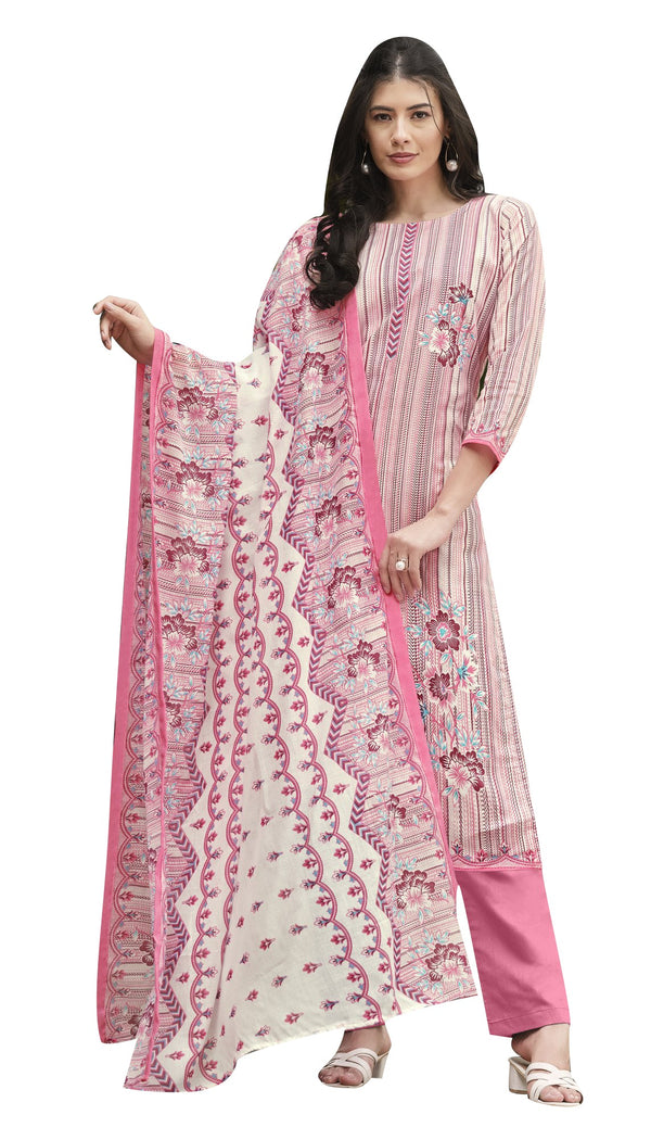 Ladyline Casual Women's Cotton Salwar Kameez - Designer Printed with Cotton Print Dupatta