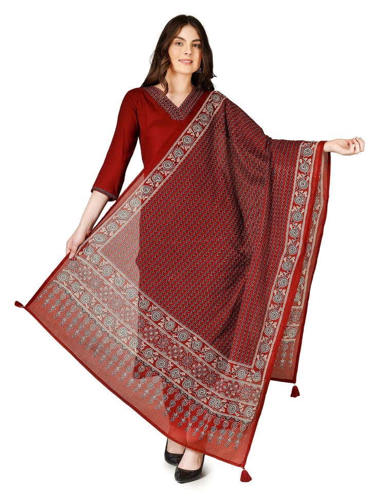 Ladyline Women's 3 Piece Ethnic Set - Rayon Embroidered Kurta, Flared Palazzo Pants & Printed Mal Dupatta | Elegant Salwar Kameez