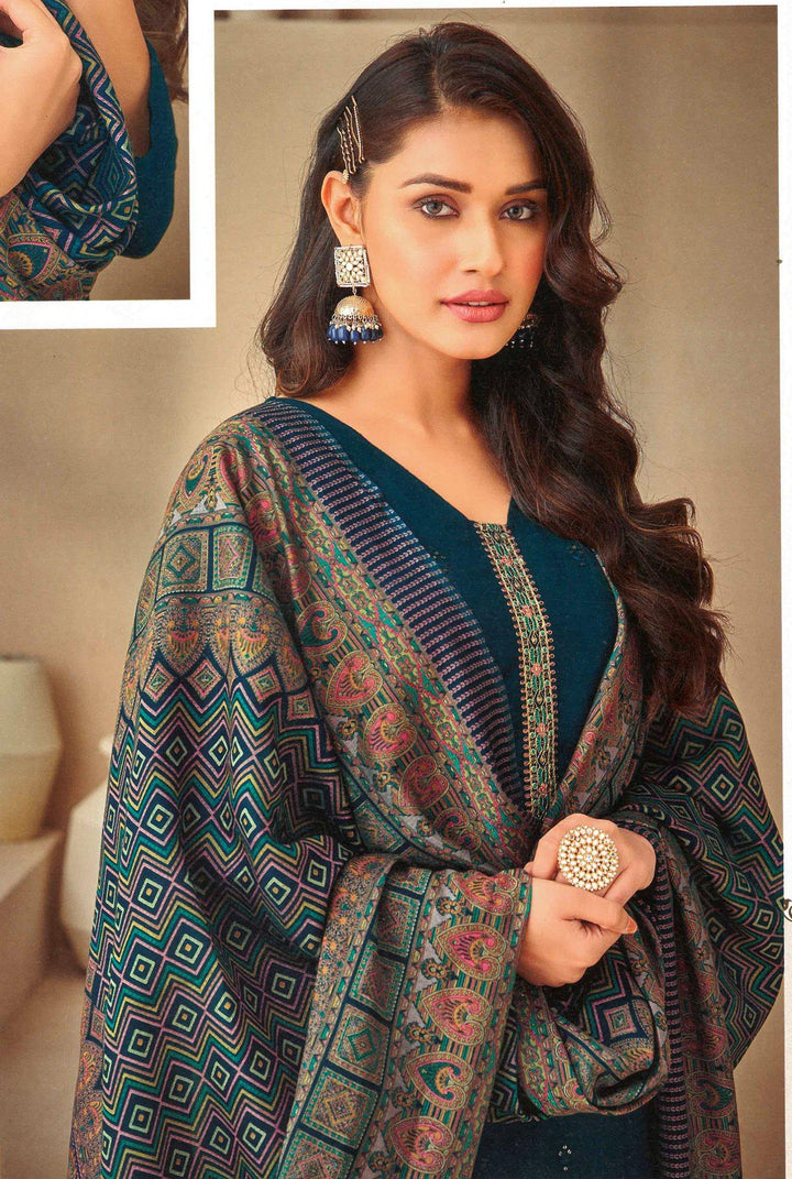 Ladyline Partywear Viscose Silk Plain Embroidered Salwar Kameez Suit | Mudal Silk Dupatta