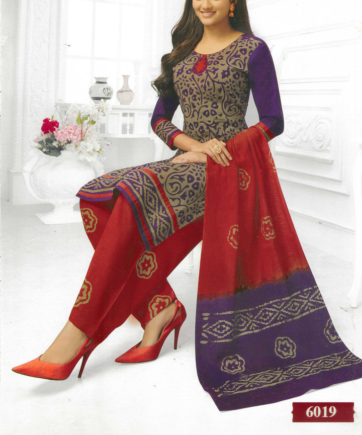 Ladyline Cotton Traditional Batik Printed Salwar Kameez Suit for Womens (BATI760)