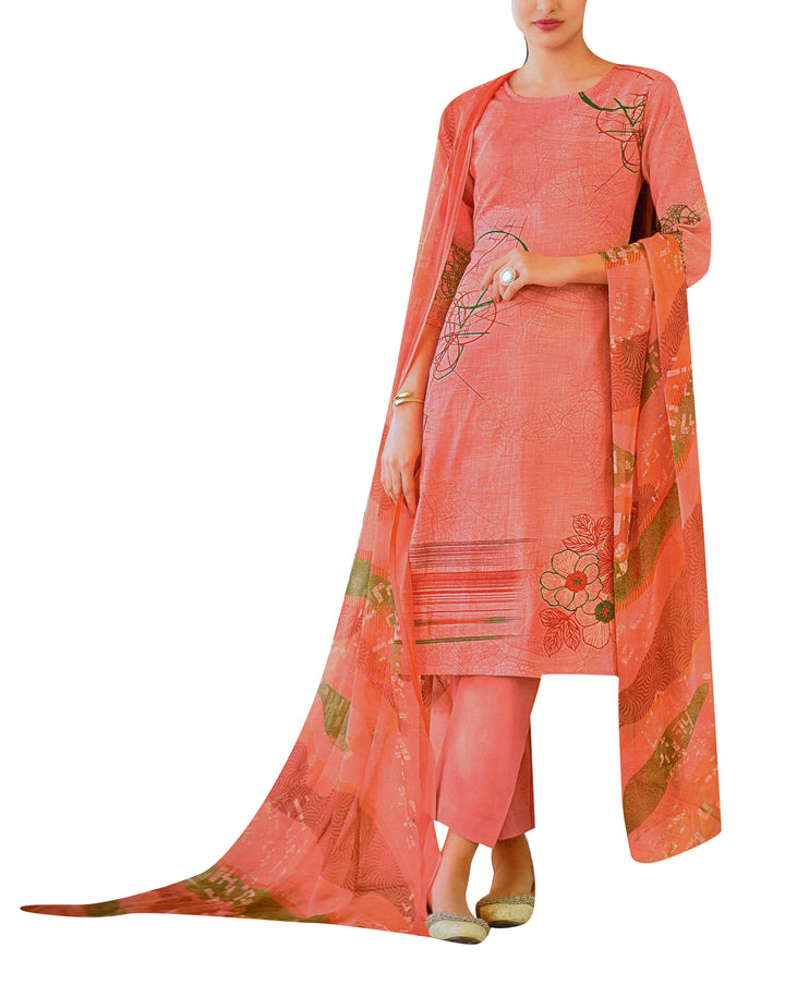 ladyline Casual Linen Cotton Digital Printed Womens Salwar Kameez Suit (CPSK BEME799)