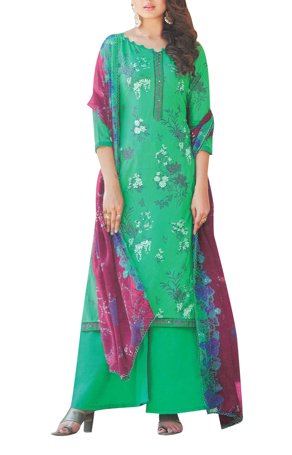Ladyline Rayon Embroidered Printed Salwar Kameez Suit Womens Dress Palazzo Pant
