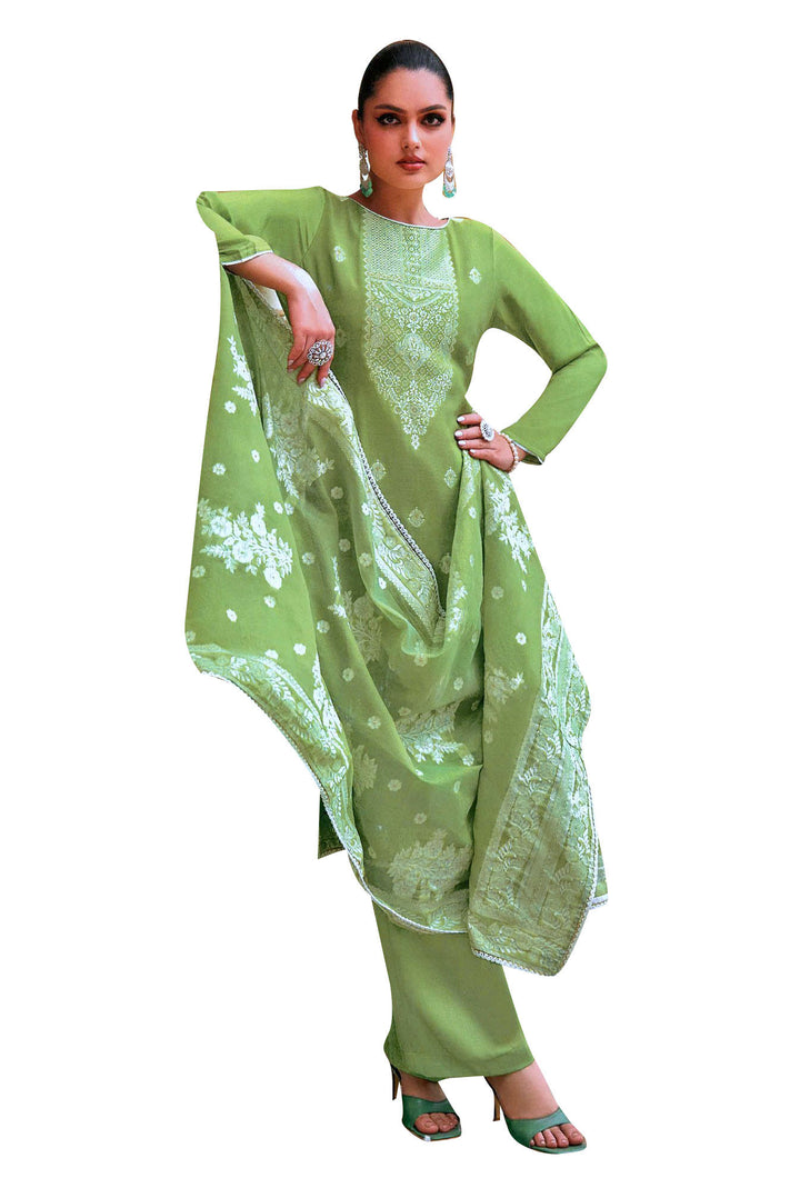 Ladyline Formal Womens Jacquard Crepe Silk Salwar Kameez | Heavy Weaving Dupatta and Pants