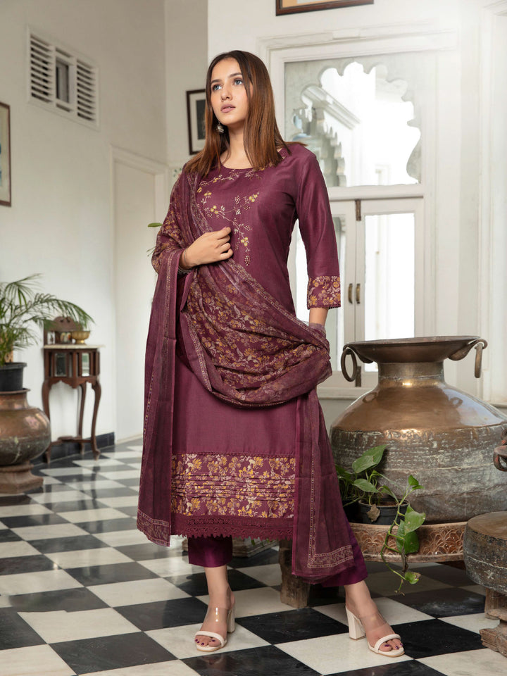 Ladyline Designer Formal Silk Printed Embroidered Salwar Kameez Suit Womens