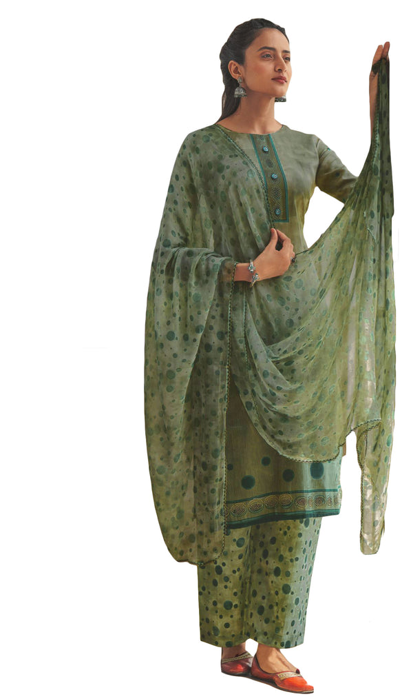 Ladyline Cotton Printed Saroski & Buttons Salwar Kameez Suit