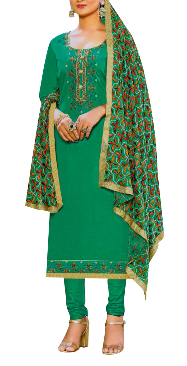 Designer Partywear Fulkari Dupatta Salwar Kameez Suit Embroidered Dress