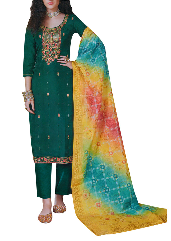 Partywear Upada Silk Hand Work Embroidery Salwar Kameez Suit Indian Dress