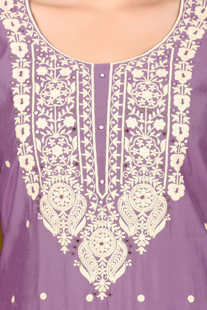 Ladyline Silk Embroidered Salwar Kameez Partywear Indian Pakistani Dress Cutwork Dupatta