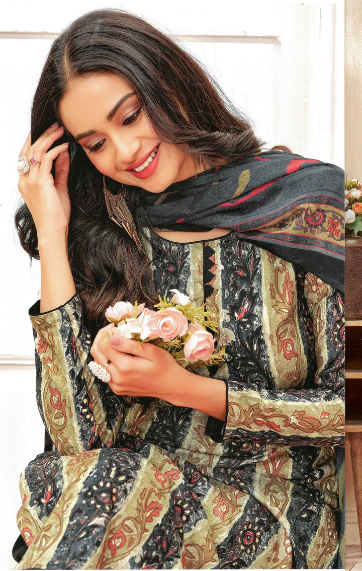 ladyline Rayon Foil Printed Salwar Kameez Dress for Women with Pants & Chiffon Dupatta (RPSK SPAR920)