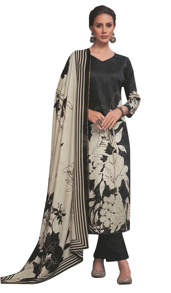 Ladyline Glaze Quality Cotton Digital Printed Saroski Salwar Kameez Suit with Pure Chiffon Dupatta