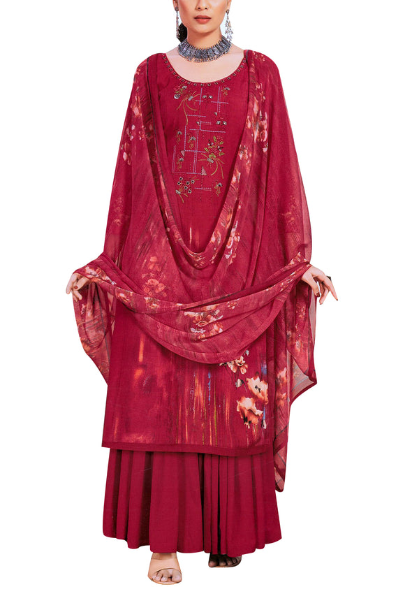 Ladyline Casual Fancy Printed Cotton Salwar Kameez Suit Embroidered Dress