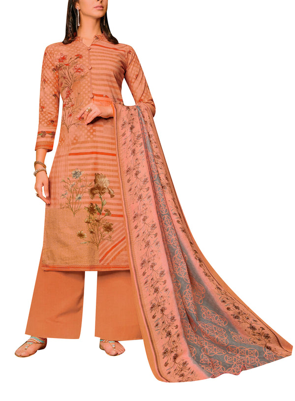 Ladyline Casual Printed Cotton Salwar Kameez Suit with Pants & Cotton Dupatta