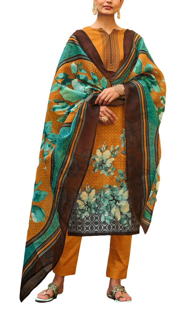 Ladyline Casual Cotton Printed Salwar Kameez Suit with Mal Dupatta