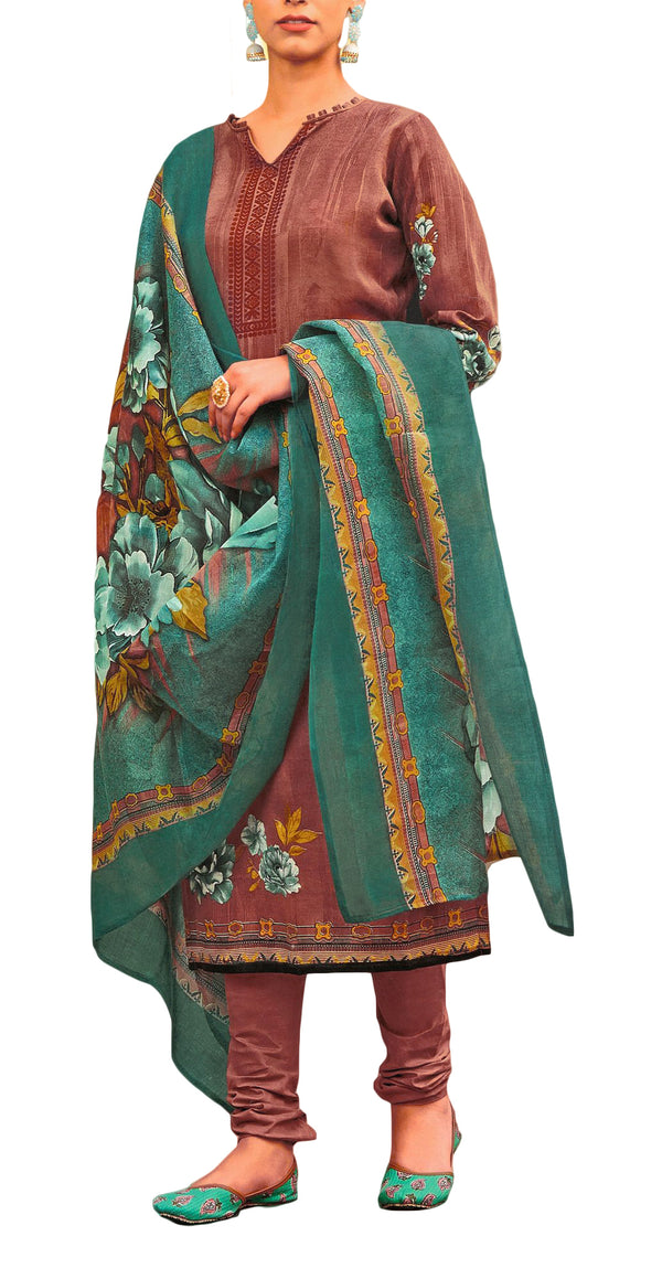 Ladyline Casual Cotton Printed Salwar Kameez Suit with Mal Dupatta
