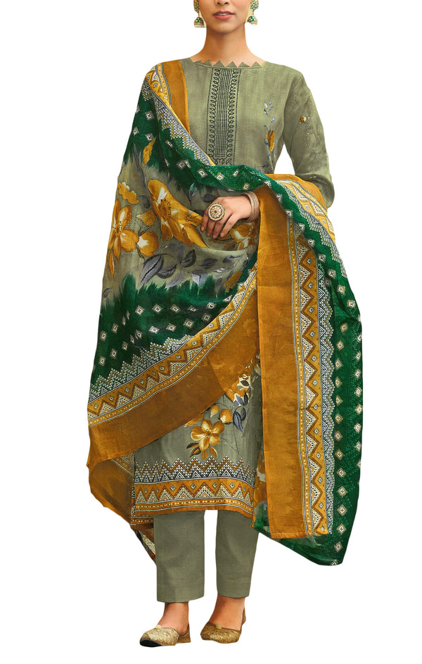 Ladyline Casual Cotton Printed Salwar Kameez Suit with Mal Dupatta
