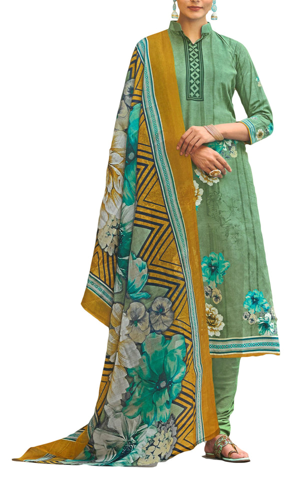 Ladyline Casual Cotton Printed Salwar Kameez Suit with Mal Dupatta