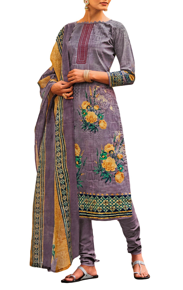Ladyline Casual Cotton Printed Salwar Kameez Suit with Mal Dupatta