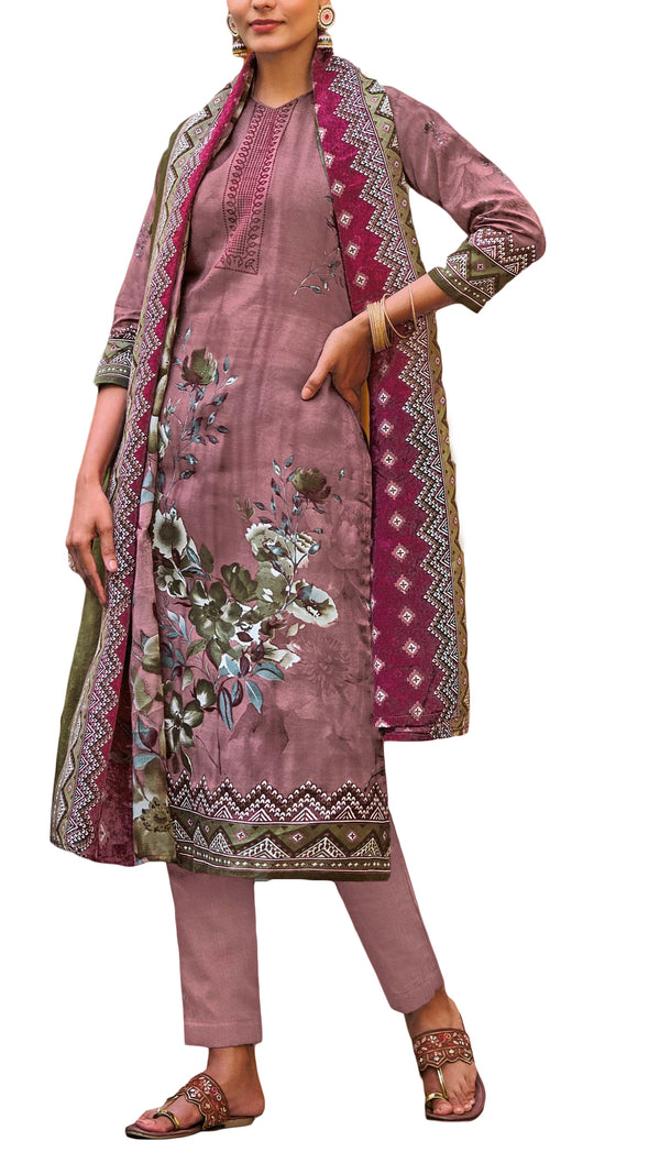 Ladyline Casual Cotton Printed Salwar Kameez Suit with Mal Dupatta