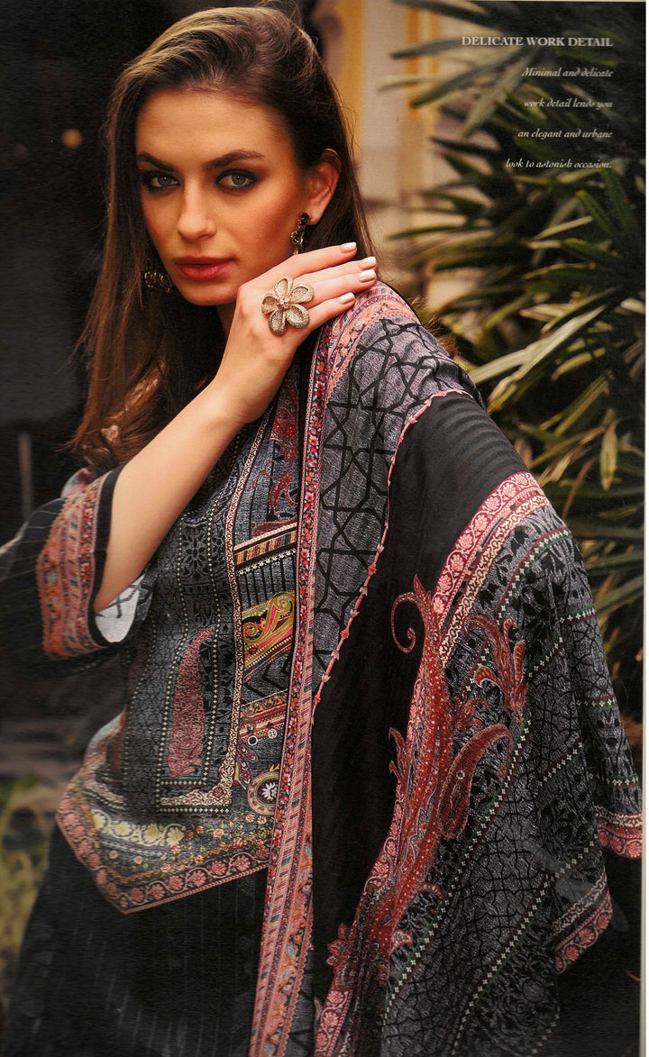Ladyline Digital Printed Salwar Kameez in Cotton for Women Cutwork Lace Border Lawn Dupatta