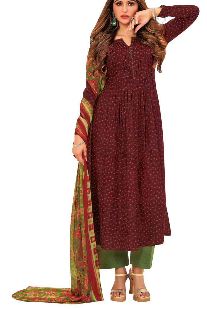 Ladyline Casual Cotton Printed Salwar Kameez Suit for Women with Cotton Dupatta (SSUH770)
