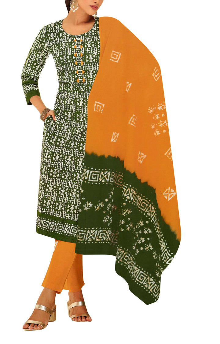 Ladyline Womens Casual Ethnic Batik Printed Salwar Kameez Suit Indian Dress  (CPSK SPEH770)