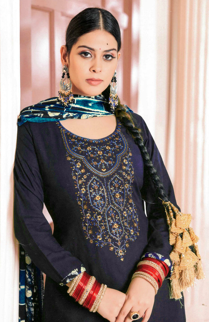 Ladyline Rayon Embroidered Salwar Kameez with Chiffon Dupatta for Womens